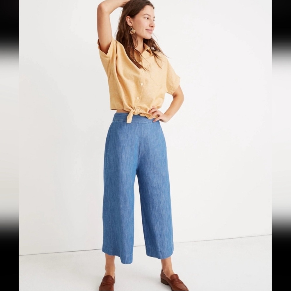 Madewell Chambre elastic wide leg crop